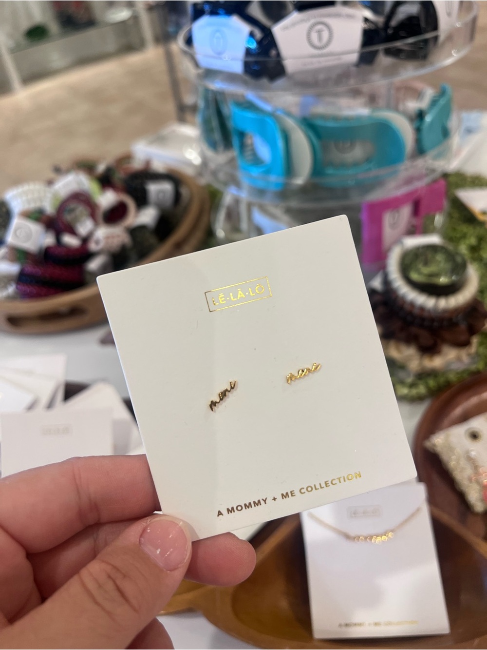 Lelalo NEW! Gold 'mini”' Script Stud Earrings